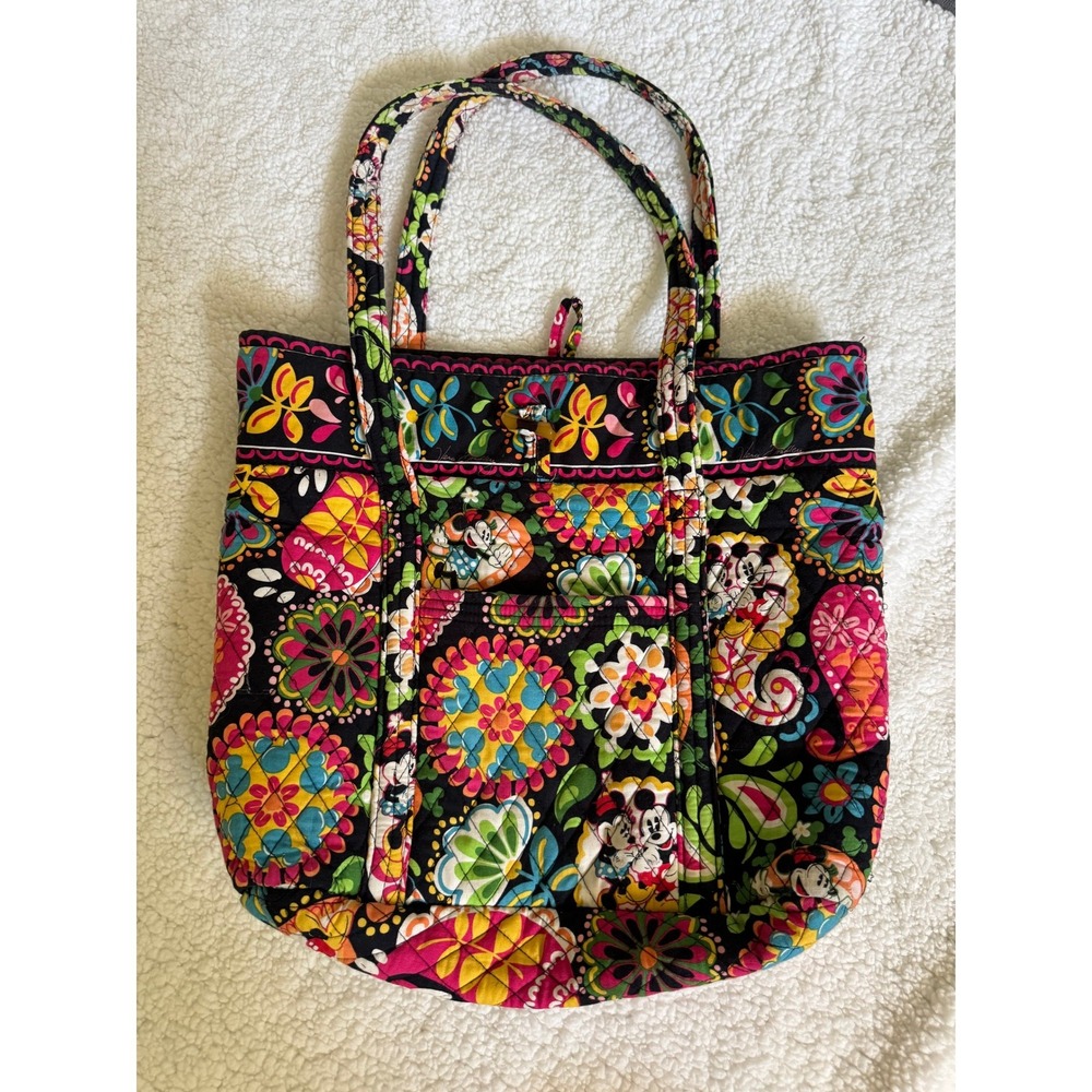 Vera Bradley Disney Parks Tote Bag Women Large Multicolor Mickey Minnie Floral